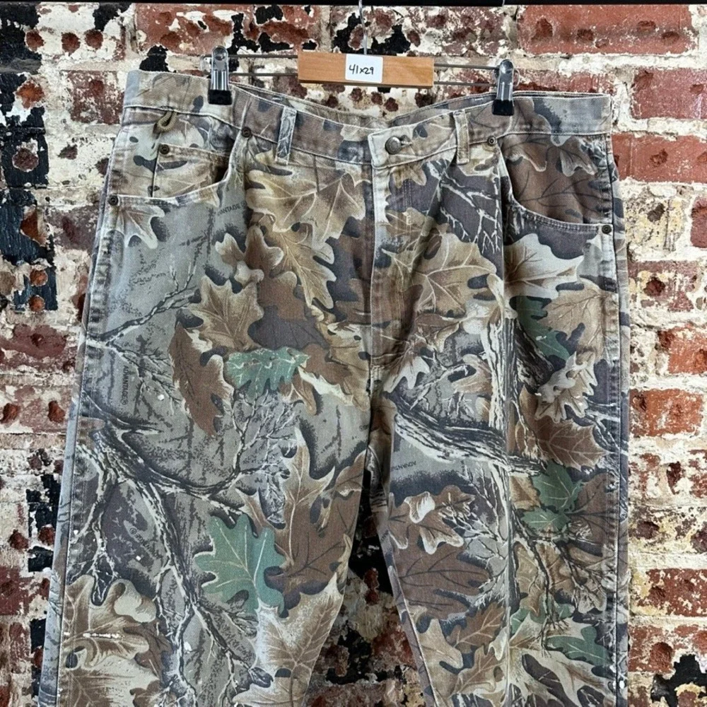 Wrangler Camo Pants Jeans Workwear Mens Measures 41x29 Hunting Outdoor